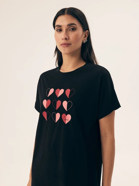 Нічна сорочка жіноча бавовняна Henderson Necesito 42652-99X L Чорна (5903972377512) - зображення 4