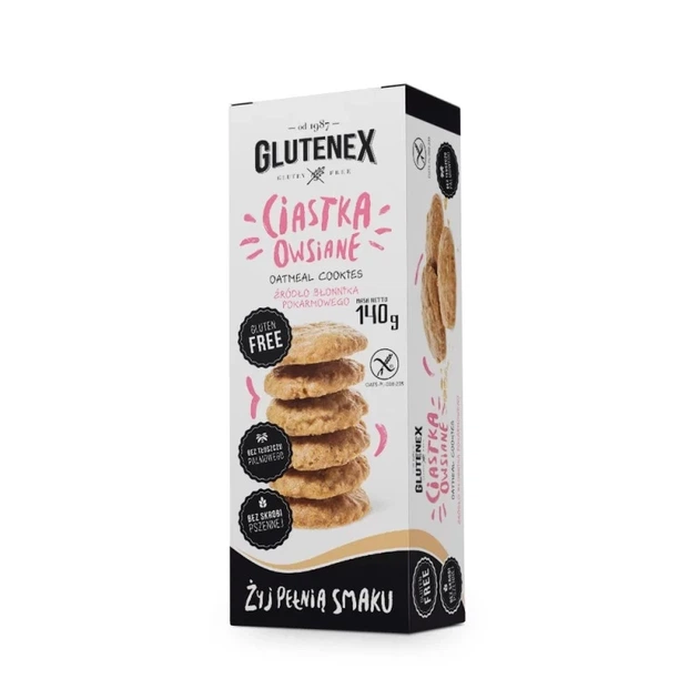 Печиво без глютену вівсяне Glutenex 140 г - Фото 1 Печиво без глютену вівсяне Glutenex 140 г - зображення 1