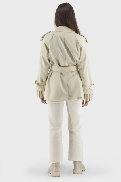 Жіночий класичний тренч з поліестеру, м'ята/молочний, весна-осінь Evona (молочний, 38), 44894, 25078 - Фото 4 Жіночий класичний тренч з поліестеру, м'ята/молочний, весна-осінь Evona (молочний, 38), 44894, 25078 - зображення 4