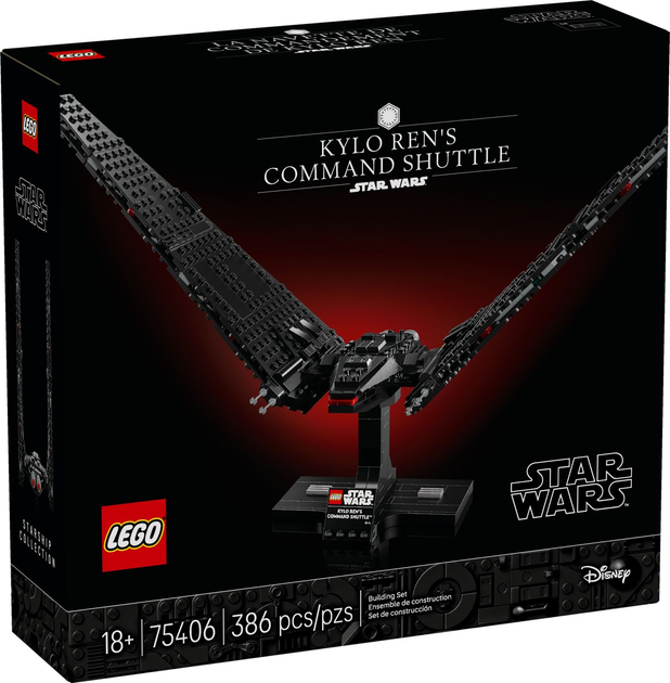 Klocki konstrukcyjne LEGO Star Wars Wahadłowiec dowodzenia Kylo Rena 386 elementów (75406) - obraz 1