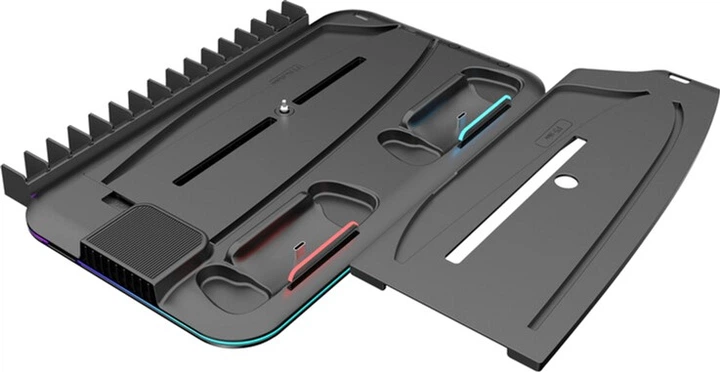 Підставка для PS5 Canyon CS-51 RGB Slim/DE з охолодженням і зарядкою для геймпадів Black (CND-CSPS5B-1) - зображення 2