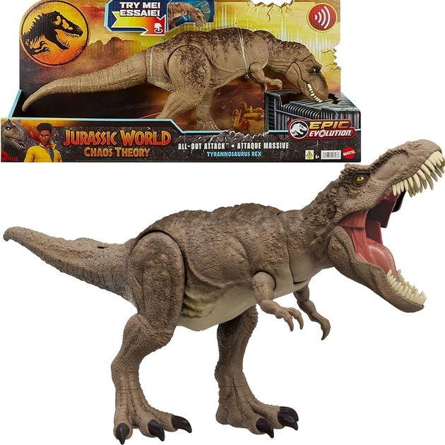 Динозавр Тиранозавр Рекс со звуком Полное нападение Мир Юрского Периода Jurassic World Chaos Theory All-Out Attack Tyrannosaurus Rex Mattel (HXF53) - изображение 2