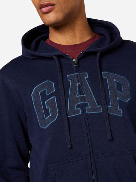 Bluza męska rozpinana streetwear z kapturem GAP V-Heritage Logo Fz 499917-03 S Granatowa - obraz 4
