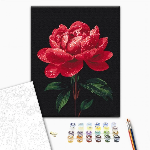 Картина за номерами Brushme Півонії в сяйві роси 40х50 см