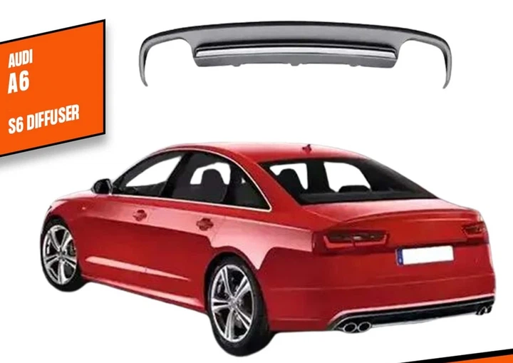 Диффузор заднего бампера для Audi A6 C7 2011-2014 V1 - Фото 1 Диффузор заднего бампера для Audi A6 C7 2011-2014 V1 - изображение 1