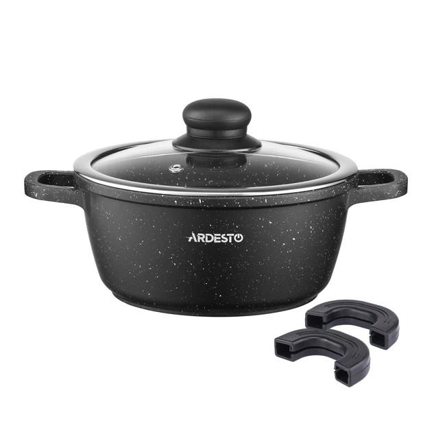 Кастрюля Ardesto Gemini Anzio черная с крышкой 1.8 л 18 см (AR2418GE) - изображение 5