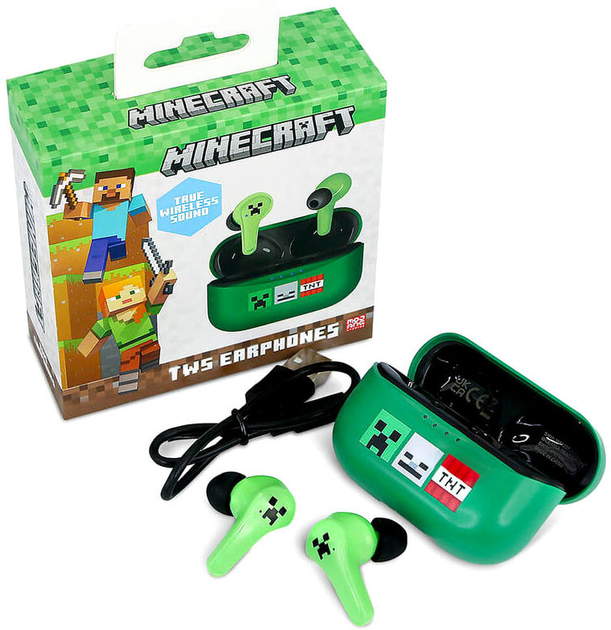 Słuchawki OTL Technologies Minecraft TWS Green (5055371629072) - obraz 6