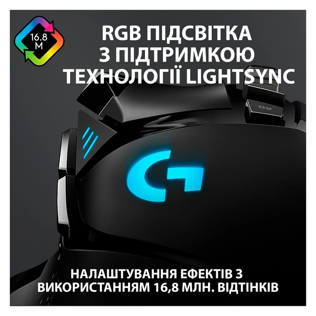 Миша дротова Logitech G502 HERO чорний 231141 - Фото 7 Миша дротова Logitech G502 HERO чорний 231141 - изображение 7
