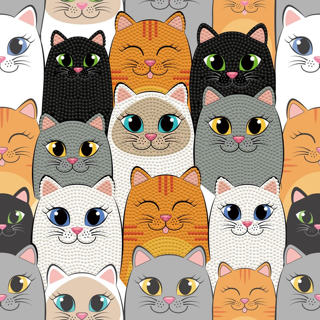 Zestaw do tworzenia haftu diamentowego Diamond Dotz Box Cat Clan 28 x 28 cm (4895225918836) - obraz 3