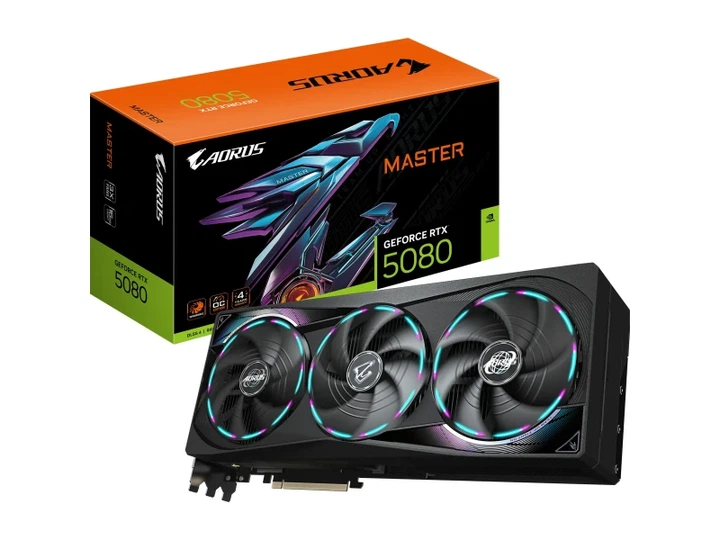 未開封AORUS GeForce RTX 5080 MASTER Відеокарта Gigabyte AORUS GeForce RTX 5080 MASTER 16G (GV