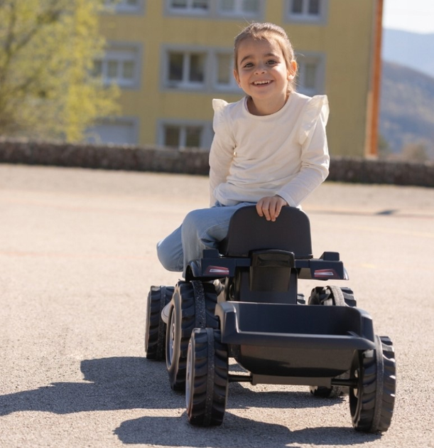 Трактор на педалях Smoby Farmer XL з причепом Чорний 710131 (3032167101310) - зображення 8