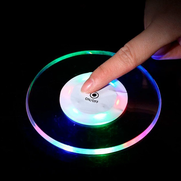 Подставка для напитков BauTech прозрачная светящаяся LED Белый (1015-671-00) - Фото 6 Подставка для напитков BauTech прозрачная светящаяся LED Белый (1015-671-00) - изображение 6