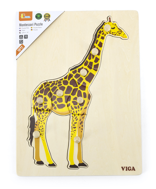 Puzzle PolarB Viga na podkładce z uchwytami Żyrafa 44605 (6971608446054) - obraz 3