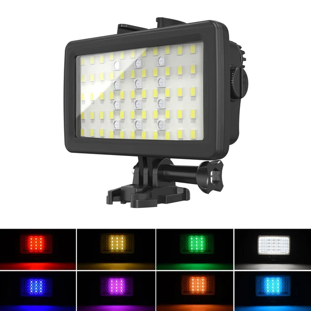 Лампа LED свет c RGB водонепроницаемая Andoer SL-20 LED подсветка для экшн-камер Xiaomi YI SJCam GoPRO - Фото 2 Лампа LED свет c RGB водонепроницаемая Andoer SL-20 LED подсветка для экшн-камер Xiaomi YI SJCam GoPRO - изображение 2