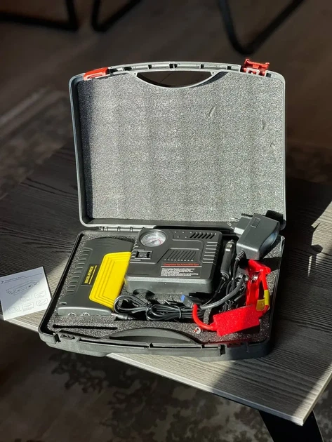 Повербанк для запуска авто Пускозарядное устройство Стартер КОМПРЕССОР JUMPSTARTER TM15 (50800 мАч), 68800-500 - изображение 2