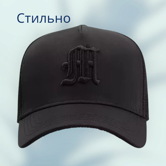 Кепка бейсболка 3d вишивка сітка доросла жіноча чоловіча чорна (9066b) - зображення 2