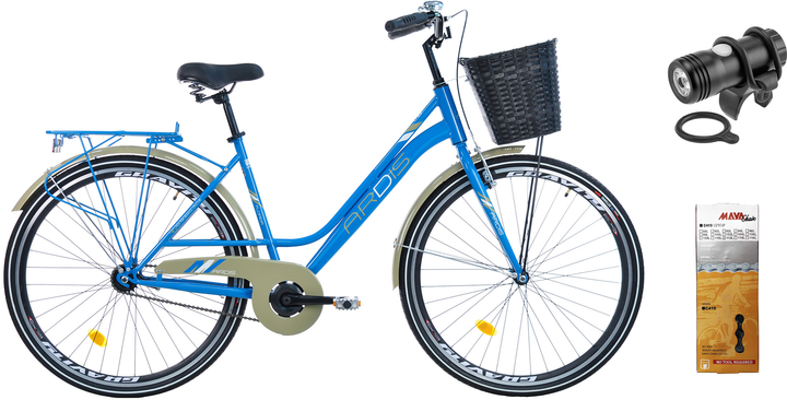 Набір Велосипед Ardis Florida СТВ 28" 19" 2024 Блакитний + Ліхтар передній Jing Yi JY-7012F-С USB + Ланцюг велосипедний Maya C410 1/2x1/8x112L (0945-3+29404_jny+00817) від Rozetka на платформі USKIDKA Акція на Набір Велосипед Ardis Florida СТВ 28" 19" 2024 Блакитний + Ліхтар передній Jing Yi JY-7012F-С USB + Ланцюг велосипедний Maya C410 1/2x1/8x112L (0945-3+29404_jny+00817) від Rozetka