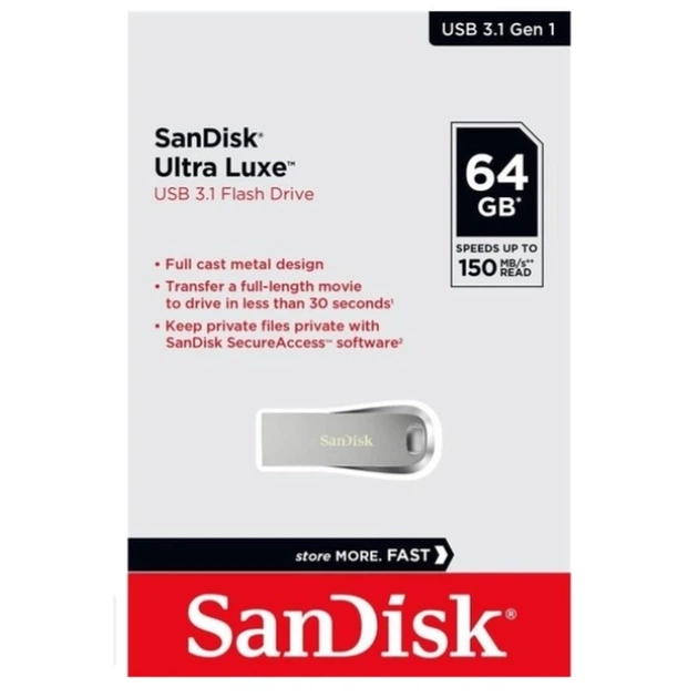 Флеш-накопичувач SanDisk USB 3.1 Ultra Luxe 64Gb (150Mb/s) (SDCZ74-064G-G46) - зображення 2