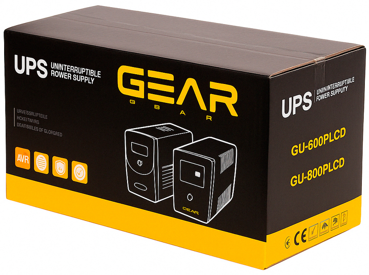 ИБП Gear 800VA LCD Plastic RJ45+USB (GU-800PLCD) - изображение 3