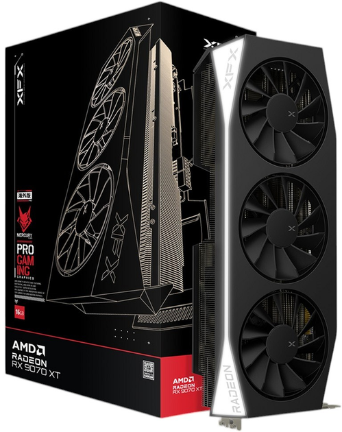 Відеокарта XFX PCI-Ex Radeon RX 9070XT Mercury Gaming Edition 16GB GDDR6 (256bit) (2970/20000) (1 x HDMI, 3 x DisplayPort) (RX-97TMERCB9) - зображення 5