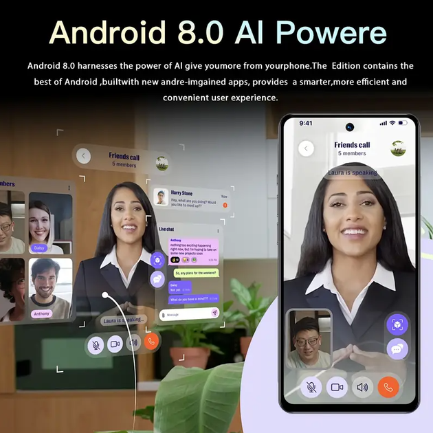 Мобільний телефон Aidekunlin M70 Android 8.0 2Gb RAM 64Gb ROM 3200mAh на дві сім картки Блакитний - зображення 8