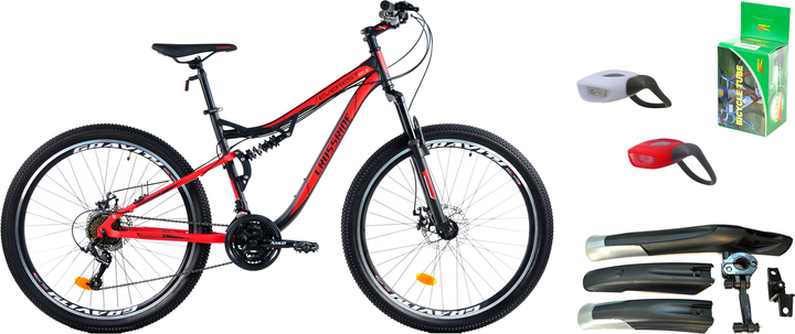 Набір Велосипед Crossride AMT ST Everest 27.5" 18" Червоний + Камера Ponely 27.5х2.2/2.5 AV 48 мм + Щитки велосипедні Huasion 26" H-N27F + H-N27B + Комплект ліхтарів Jing Yi JY-267-C Силіконовий (0287-180-3+06720_pnl+04506+00731) від Rozetka на платформі USKIDKA Акція на Набір Велосипед Crossride AMT ST Everest 27.5" 18" Червоний + Камера Ponely 27.5х2.2/2.5 AV 48 мм + Щитки велосипедні Huasion 26" H-N27F + H-N27B + Комплект ліхтарів Jing Yi JY-267-C Силіконовий (0287-180-3+06720_pnl+04506+00731) від Rozetka