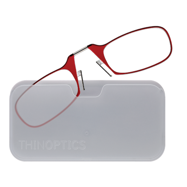 Очки Thinoptics +2.50, красные + Чехол универсальный прозрачный (2.5REDWUP) - Фото 2 Очки Thinoptics +2.50, красные + Чехол универсальный прозрачный (2.5REDWUP) - зображення 2
