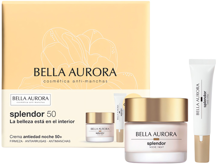 Набір для догляду за обличчям Bella Aurora Splendor Нічний крем 50 мл + Крем для шкіри навколо очей 15 мл (8413400019688) - зображення 1