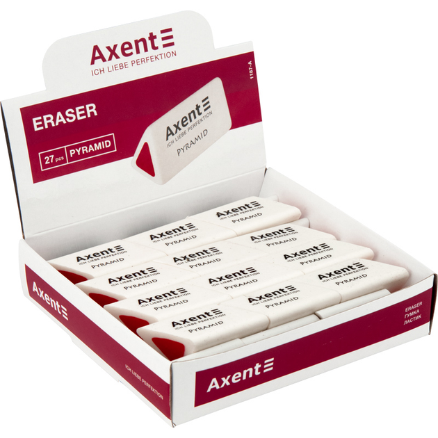 Комплект 27 шт. Гумка м'яка Axent Pyramid 1187-A 4250804855009 - зображення 2