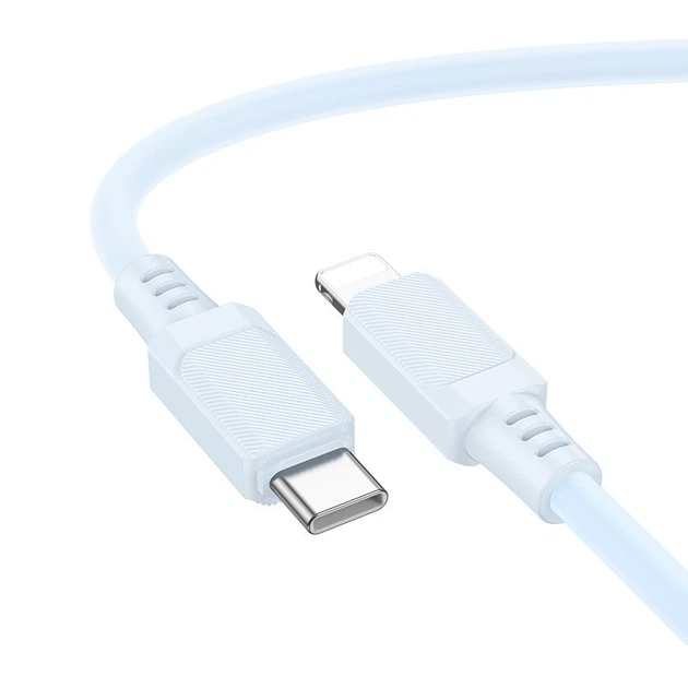 Кабель для зарядки Lightning Type-C для iphone / провод, шнур Тайп си на Лайтнинг зарядный кабель для айфона 1м 27W Blue A1 - изображение 2