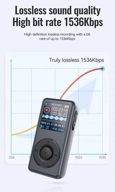 Мини диктофон JNN M21 8GB с клипсой цифровой MP3 плеер - изображение 4