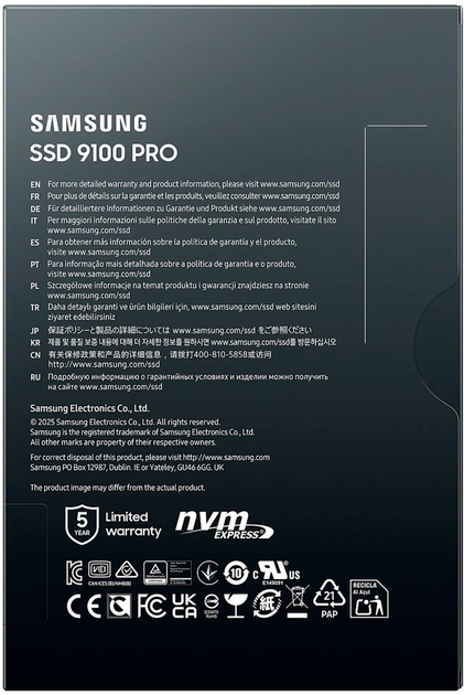 Dysk SSD Samsung 9100 Pro 4TB M.2 PCIe 5.0 x4 V-NAND TLC (MZ-VAP4T0BW) - obraz 6