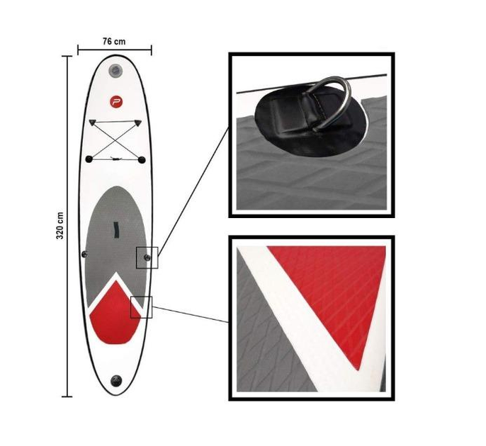 SUP дошка Pure4Fun Basic SUP біла 315х71х15 - зображення 7