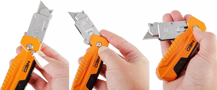 Nóż NEO Tools ze składanym ostrzem trapezowym 63-708 (5907558477153) - obraz 8