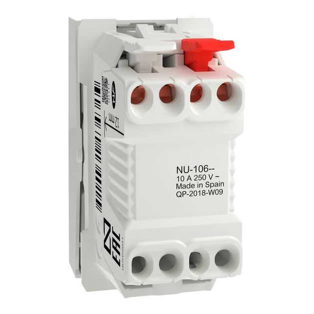 Выключатель 1-клавишный кнопочный (1 модуль) 10А Unica New Schneider Electric белый NU310618 - изображение 4