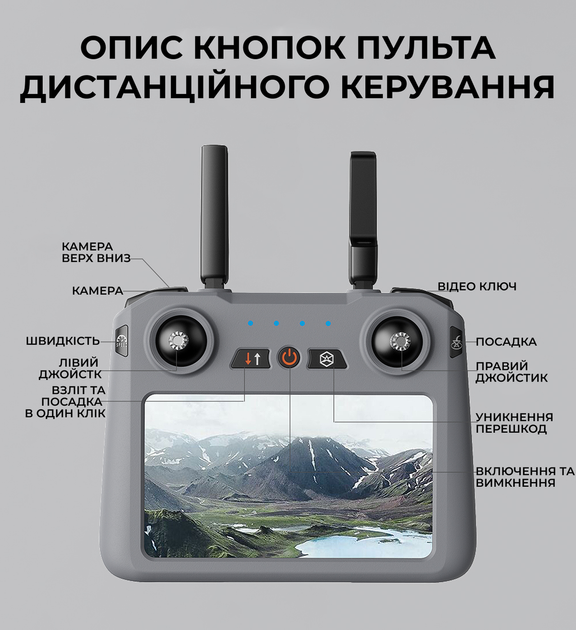 Профессиональный Квадрокоптер COMBO XiL019 4K дрон с 3-осевым подвесом, 6 км, 45+45 мин. экран на пульте - изображение 7