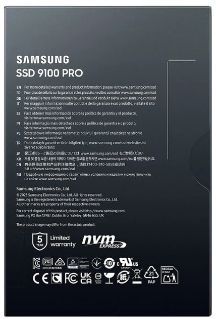 Samsung 9100 PRO 1TB SSD 新品未開封 SSD диск Samsung 9100 Pro 1TB M.2 PCIe 5.0 x4 V-NAND TLC (MZ