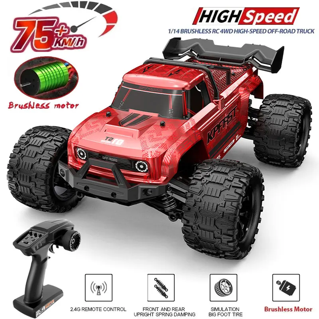 Машинка Kfplan KF18 на радиоуправлении радиоуправляемый автомобиль 1:14 4WD Монстер трак 60 км/ч 2 аккумулятора - изображение 8
