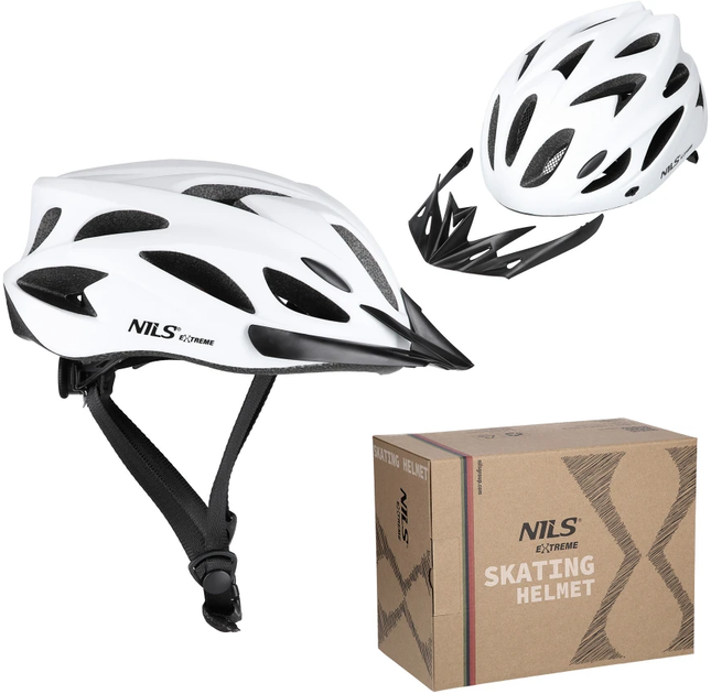 Шолом Nils Extreme MTW291 S 50-59 см Білий (16-70-153) (5907695554526) - зображення 2