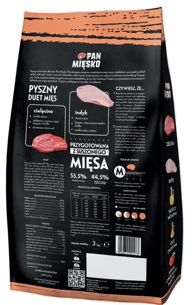 Cухий корм Pan Miesko для собак телятина з індичкою 3 кг Розмір M (5905342292326) - зображення 2