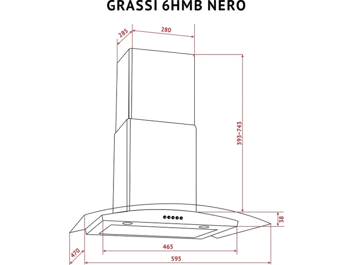 Витяжка Perfelli GRASSI 6HMB NERO - изображение 9