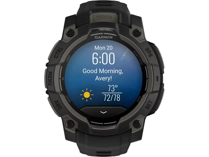 Смарт-годинник Garmin Instinct 3 45mm AMOLED Black with Black Band (010-02936-00) - изображение 2