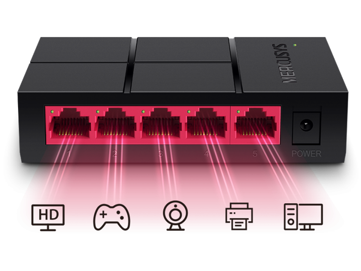 Комутатор Mercusys MS105G - Фото 2 Комутатор Mercusys MS105G - зображення 2