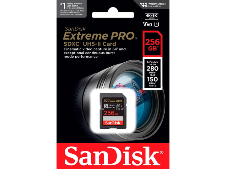 Карта пам'яті SanDisk 256 GB SDXC Extreme Pro UHS-II U3 V60 Class 10 (SDSDXEP-256G-GN4IN) - изображение 3