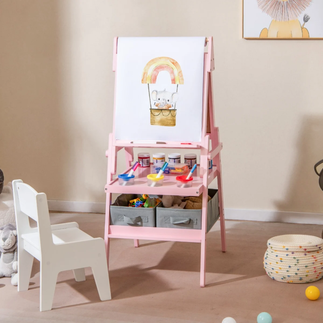 Детский мольберт KidsBunkBed 54х46х101.5 см цвет розовый - Фото 3 Детский мольберт KidsBunkBed 54х46х101.5 см цвет розовый - изображение 3