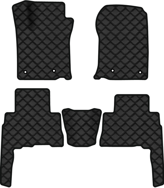 Акція на Килимки з екошкіри EVAtech ECO в салон авто для GX 460  5 seats Restyling Lexus 2013-2016 2 покоління SUV EU Екошкіра чорна з чорною ниткою чорний кант від Rozetka
