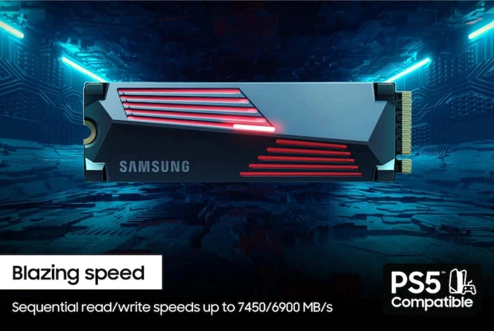 SSD накопитель Samsung 990 Pro 4TB with Heatsink (MZ-V9P4T0CW), M.2 PCIe 4.0 x4 V-NAND, (up to 7450/6900 MB/s), 176 слойная 3D NAND, 2400 TBW, c радиатором! Совместим с Playstation 5 - изображение 9