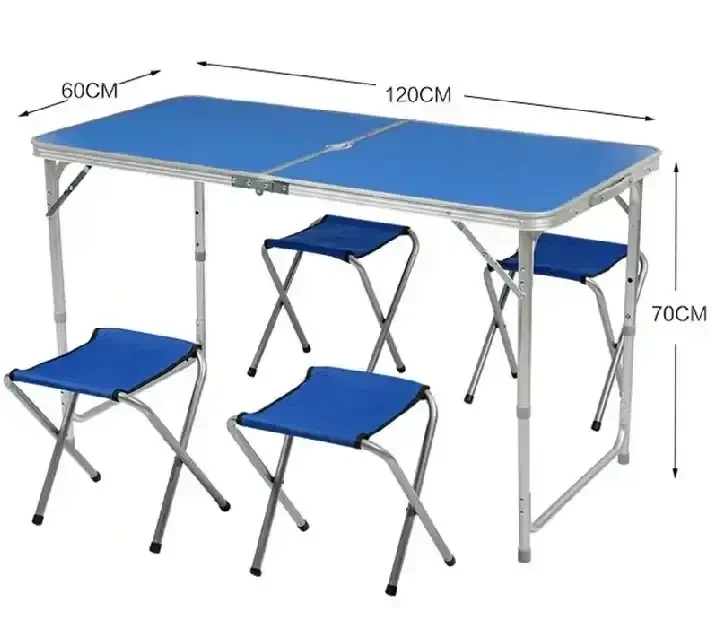 Стол и стулья Folding Table T-02 Синий для дома, для отдыха, для дачи, для кемпинга, для похода - изображение 3