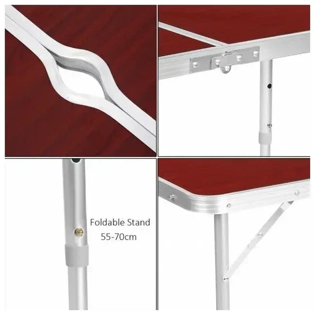 Стол раскладной с 4 стульями Folding Table 120х60х55 60 70 см 3 режима высоты - изображение 6