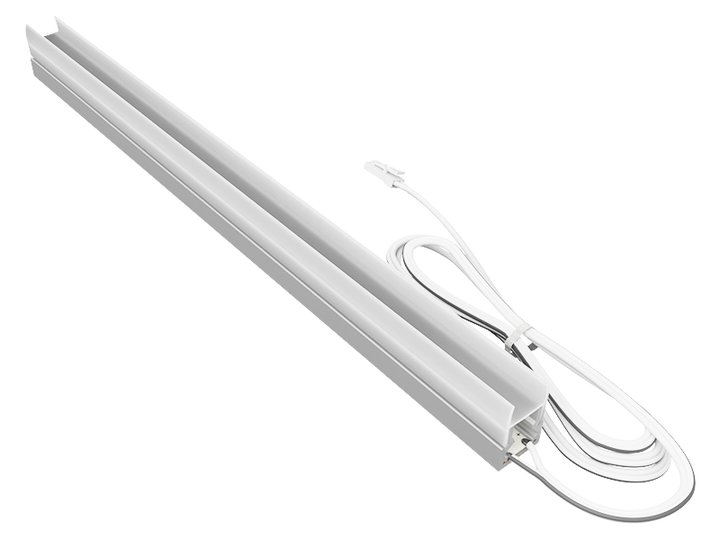 Светильник LEDUA светодиодный для стеклянных полок N4-4-900 900мм 12V 9W 900lm COB 4500K нейтрально белый свет, белый провод 2м - изображение 6